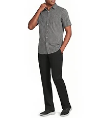 Murano Big & Tall Slim Fit Geometric Pattern Performance Stretch Short Sleeve Woven Shirt