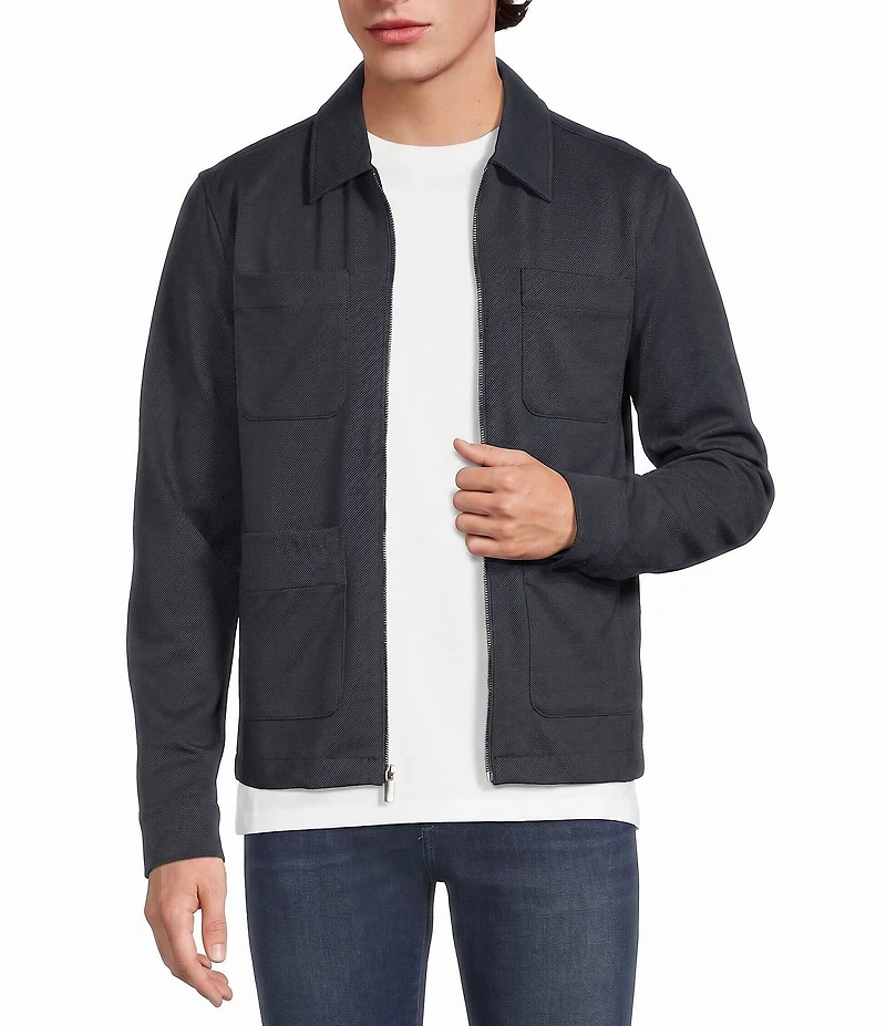 Murano Big & Tall Slim Fit Knit Twill Shirt Jacket