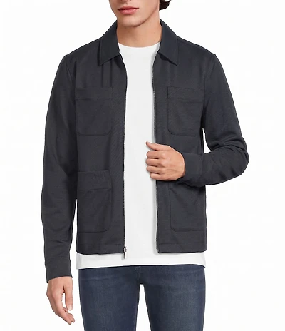 Murano Big & Tall Slim Fit Knit Twill Shirt Jacket