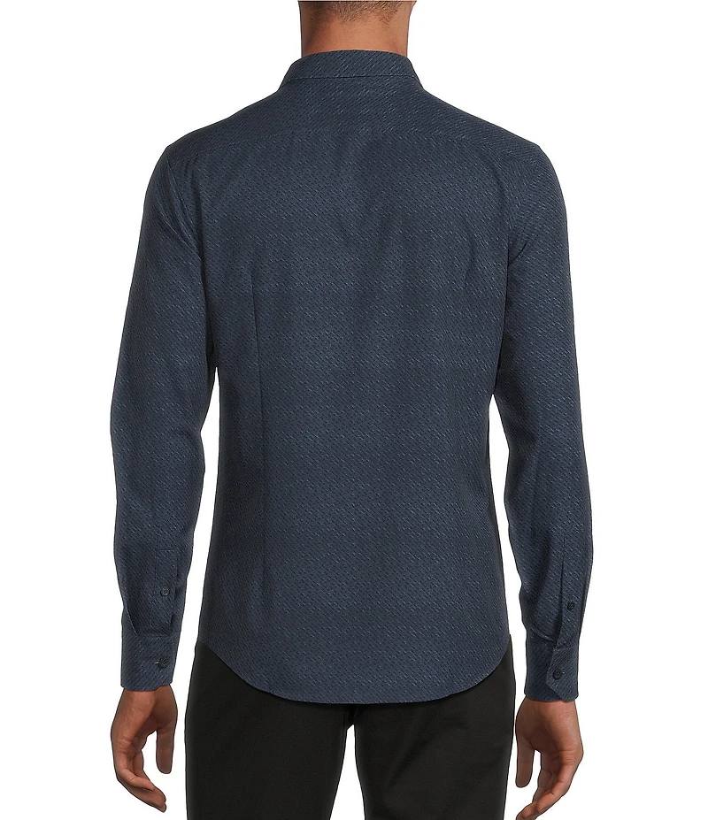 Murano Big & Tall Slim Fit Performance Stretch Geometric Print Long Sleeve Woven Shirt