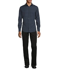 Murano Big & Tall Slim Fit Performance Stretch Geometric Print Long Sleeve Woven Shirt