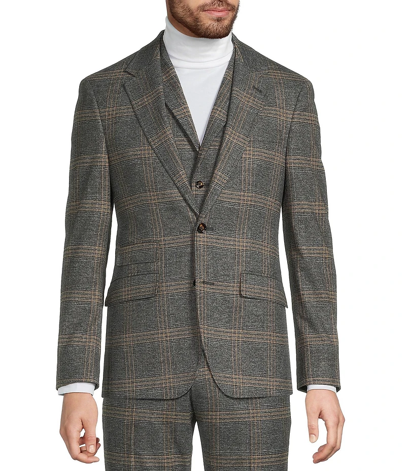 Murano Big & Tall Slim Fit Plaid Suit Separates Jacket