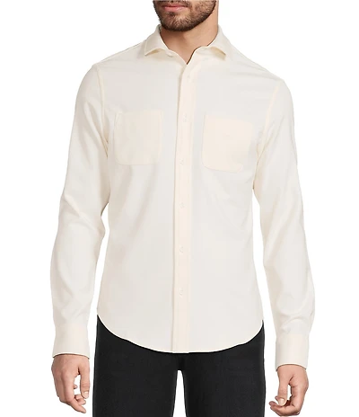 Murano Big & Tall Slim Fit Solid Long Sleeve Woven Shirt