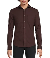 Murano Big & Tall Slim Fit Solid Long Sleeve Woven Shirt