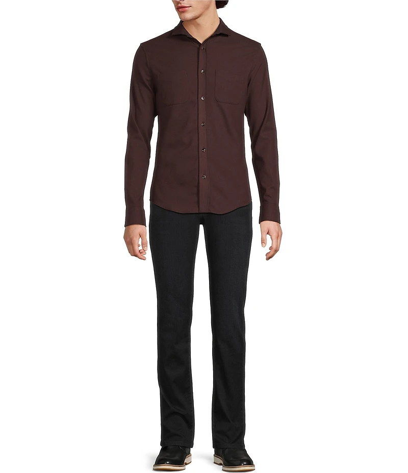 Murano Big & Tall Slim Fit Solid Long Sleeve Woven Shirt