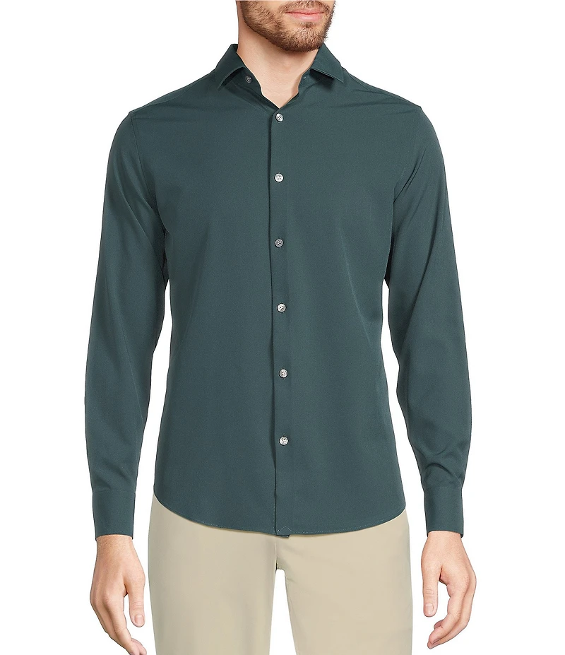 Murano Big & Tall Slim Fit Solid Performance Stretch Long Sleeve Woven Shirt