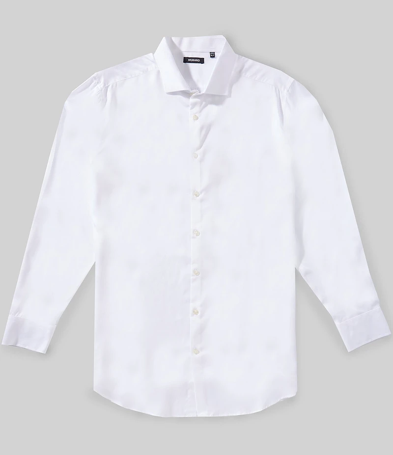 Murano Big & Tall Slim Fit Solid Sateen Woven Shirt