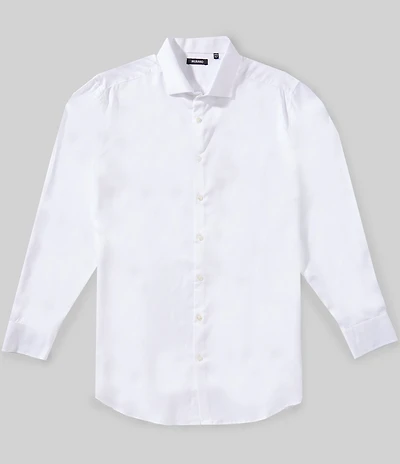 Murano Big & Tall Slim Fit Solid Sateen Woven Shirt