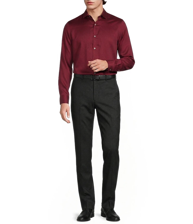 Murano Big & Tall Slim Fit Solid Sateen Woven Shirt
