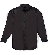 Murano Big & Tall Slim Fit Solid Sateen Woven Shirt