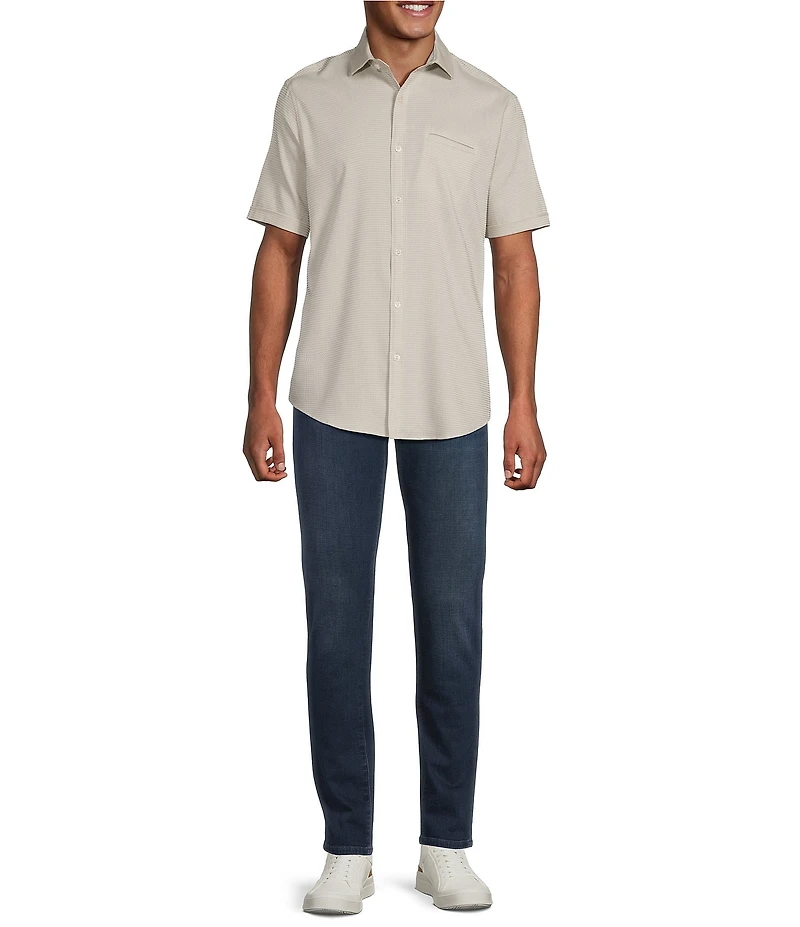 Murano Big & Tall Solid Texture Short Sleeve Woven Shirt