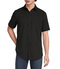 Murano Big & Tall Solid Texture Short Sleeve Woven Shirt