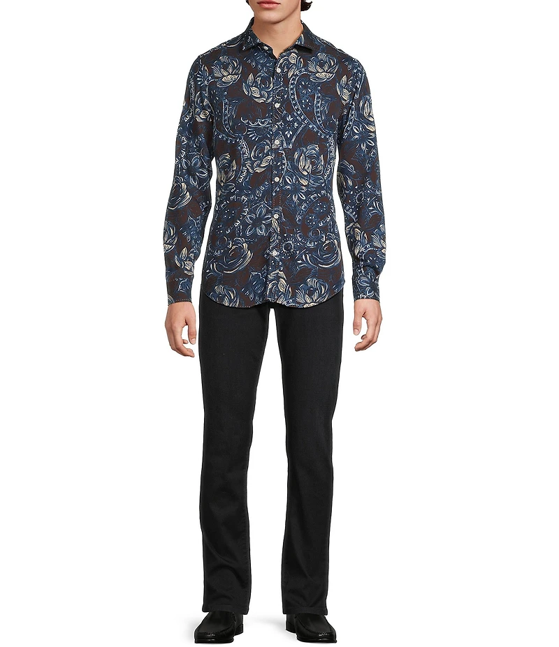 Murano Big & Tall Still Wanderin' Collection Slim Fit Floral Long Sleeve Woven Shirt