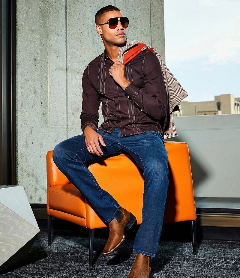 Murano Big & Tall Still Wanderin' Collection Slim Fit Solid Long Sleeve Woven Shirt