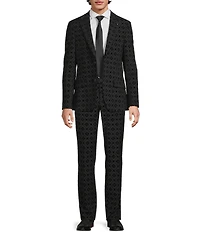 Murano Big & Tall The Holiday Edit Collection Slim Fit Geo Flocked Suit Separates Blazer