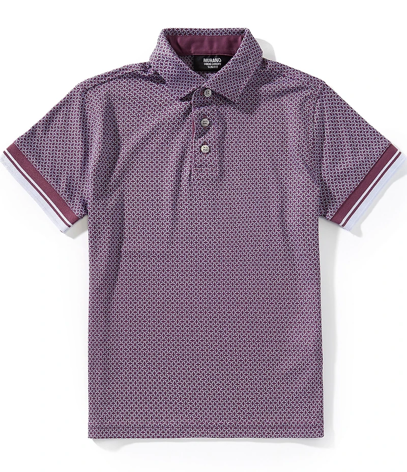 Murano Big Boys Liquid Luxury Slim Fit Printed Interlock Polo Shirt