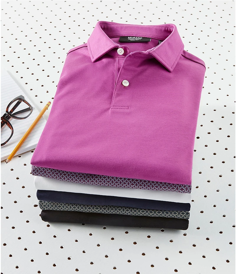 Murano Big Boys Liquid Luxury Slim Fit Printed Interlock Polo Shirt