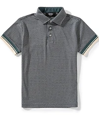 Murano Big Boys Liquid Luxury Slim Fit Printed Interlock Polo Shirt