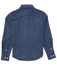 Murano Big Boys Long Sleeve Performance Stretch Diamond Print Button-Down Shirt