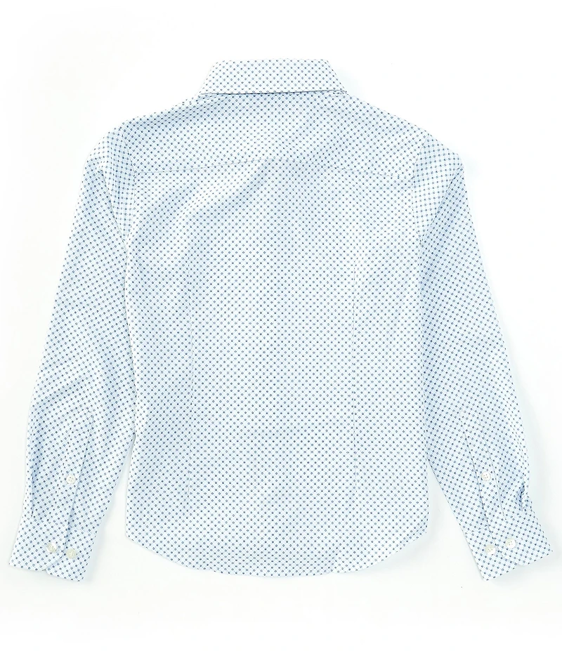 Murano Big Boys Long Sleeve Performance Stretch Medium Diamond Print Dress Shirt