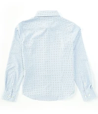 Murano Big Boys Long Sleeve Performance Stretch Medium Diamond Print Dress Shirt