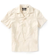 Murano Big Boys Slim Placed Embroidered Camp Notch Collar Shirt