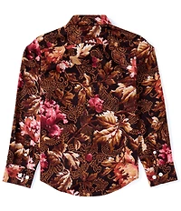 Murano Big Boys Slim Sateen Floral Print Shirt