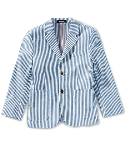 Murano Big Boys Slim Seersucker Notch Lapel Blazer