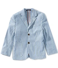 Murano Big Boys Slim Seersucker Notch Lapel Blazer