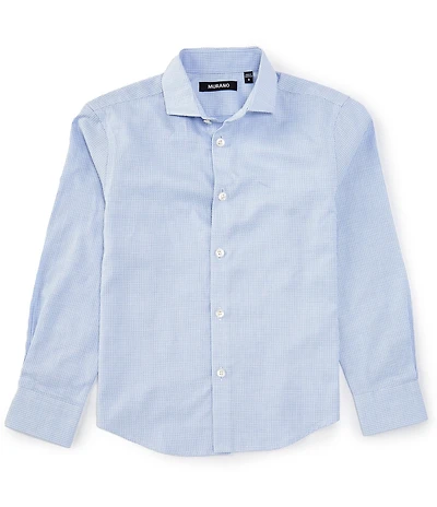 Murano Big Boys Slim Spread Collar Patterned Shirt