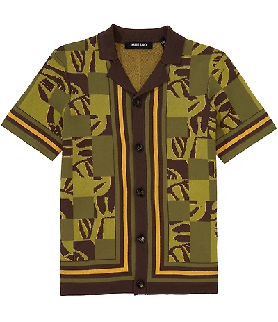 Murano Big Boys Jacquard Block Camp Knit Top
