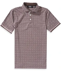 Murano Big Boys Liquid Luxury Slim Geometric Printed Short Sleeve Polo Shirt