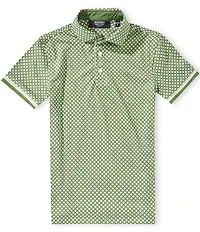Murano Big Boys Liquid Luxury Slim Geometric Printed Short Sleeve Polo Shirt