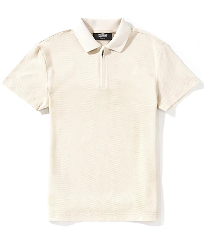 Murano Big Boys Liquid Luxury Slim Zip Placket Short Sleeve Polo