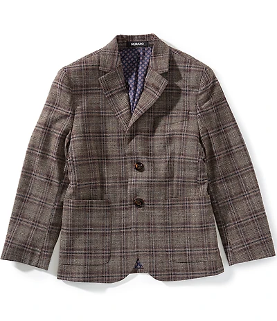 Murano Big Boys Slim Plaid Blazer