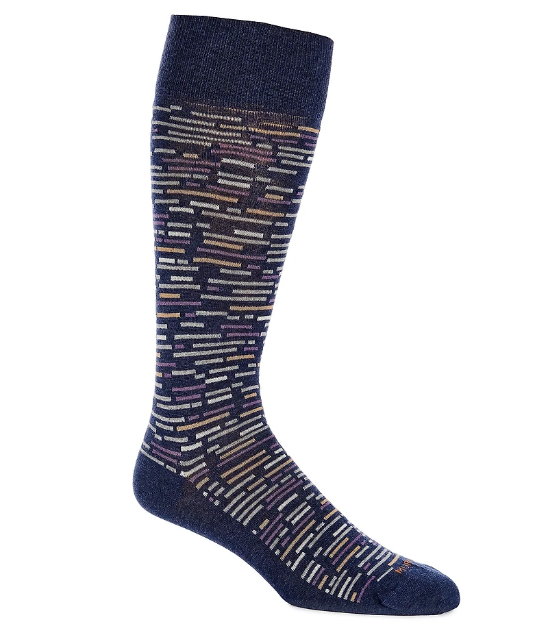 Murano Broken Stripe Crew Dress Socks