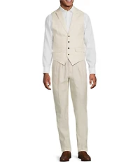 Murano Classic Fit Linen Suit Separates Pinstripe Vest