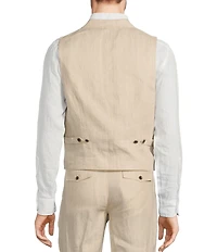 Murano Classic Fit Linen Suit Separates Stripe Vest