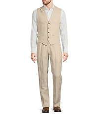 Murano Classic Fit Linen Suit Separates Stripe Vest
