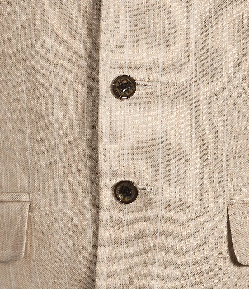 Murano Classic Fit Linen Suit Separates Stripe Vest