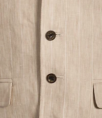 Murano Classic Fit Linen Suit Separates Stripe Vest