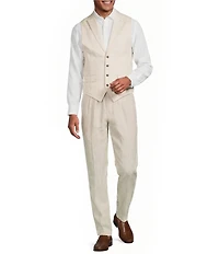 Murano Classic Fit Linen Suit Separates Stripe Vest