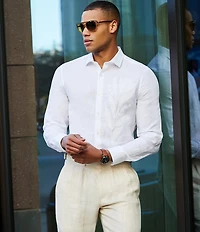 Murano Classic Fit Linen Suit Separates Stripe Vest