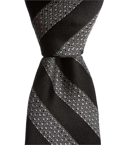 Murano Clayton Redone Stripe 3#double; Narrow Woven Silk Blend Tie