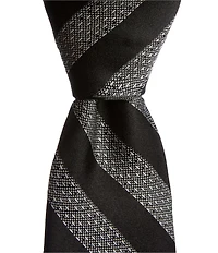 Murano Clayton Redone Stripe 3#double; Narrow Woven Silk Blend Tie
