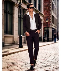 Murano Collezione Alex Slim Fit Performance Bi-Stretch Solid Suit Separates Flat Front Dress Pants