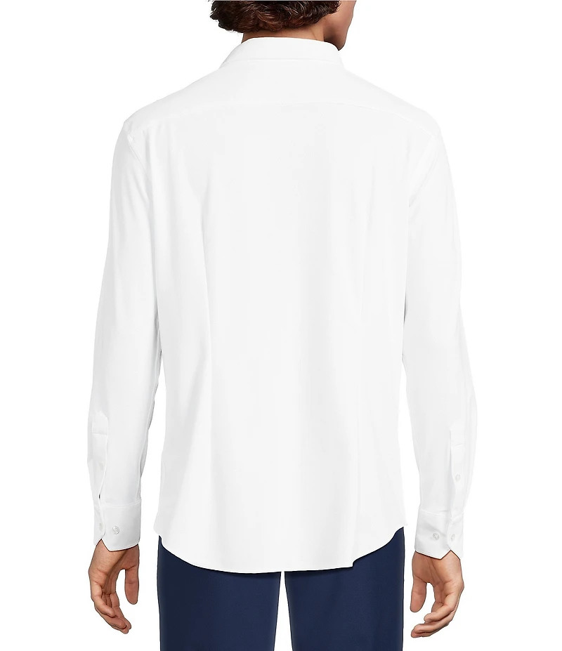 Murano Collezione Athletic Fit Textured Stretch Long Sleeve Woven Shirt