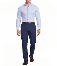 Murano Collezione Athletic Fit Textured Stretch Long Sleeve Woven Shirt