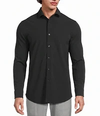 Murano Collezione Athletic Fit Textured Stretch Long Sleeve Woven Shirt