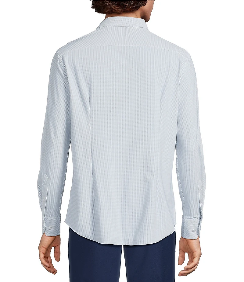 Murano Collezione Canclini Athletic Fit Chevron Techno Long Sleeve Woven Shirt